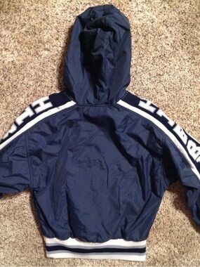 In Play Hibbing MN Hooded Sweatshirt Wind Shirt Unisex Child Sz Small Navy Blue